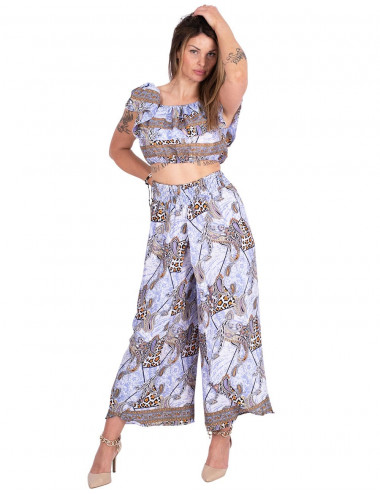 Pantalon en soie avec fente 2