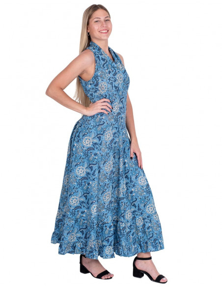 Robe longue en coton