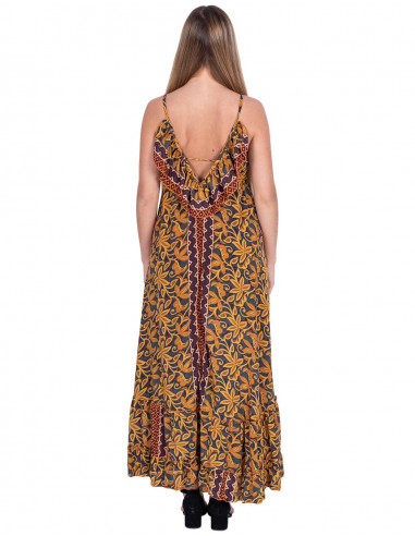 Robe longue à volants dans le dos