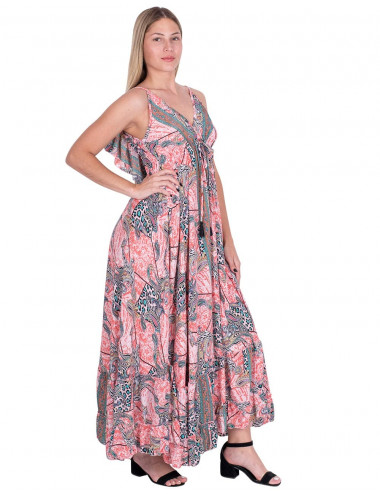 Long Silk Print Dress 2
