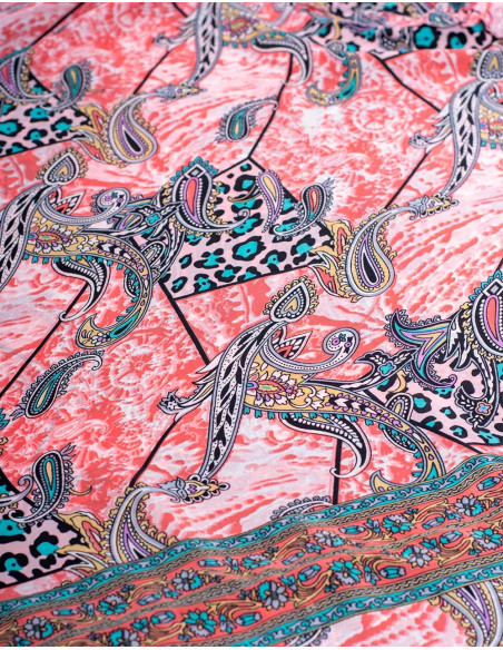 Long Silk Print Dress