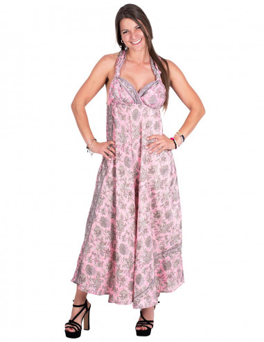Robe Rose Bretelles Croisées