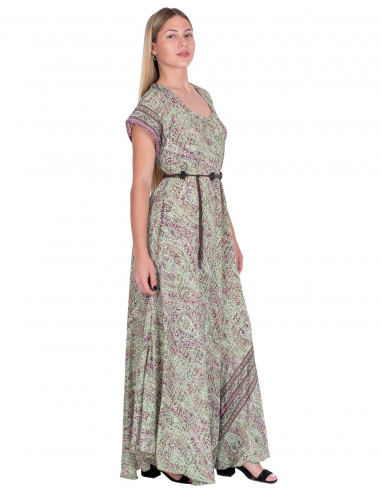 Robe en soie à manches