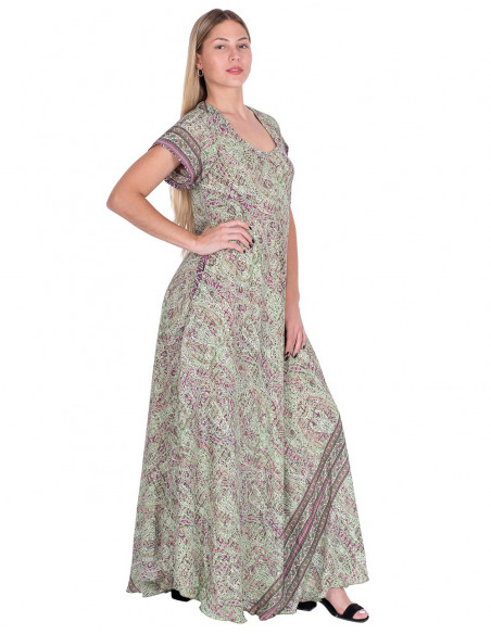 Silk Dress with Sleeves