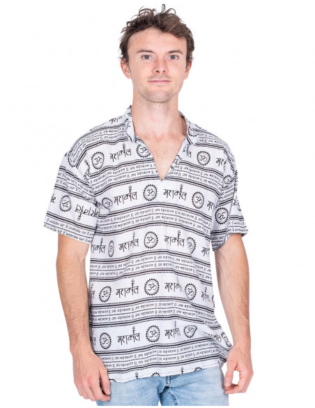 Chemise à manches courtes blanche