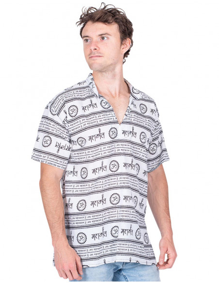 Chemise à manches courtes blanche