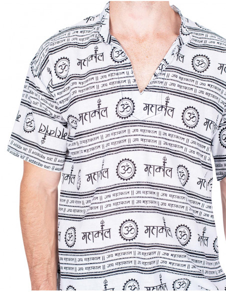 Chemise à manches courtes blanche