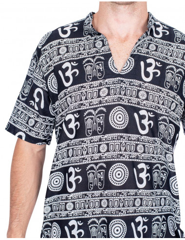Chemise noire symbole Om 2