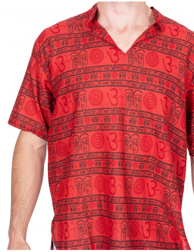polo-algodon-hombre-simbolo-om-rojo