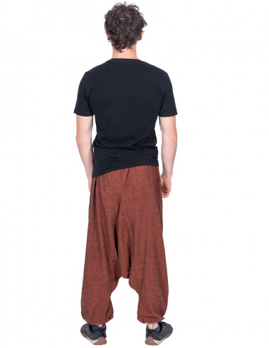 calça marrom hippie