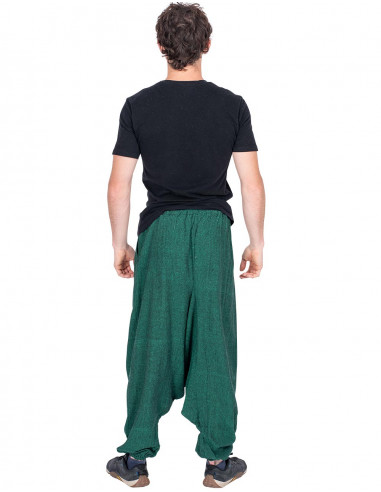 Rustikale grüne Hippie-Hose