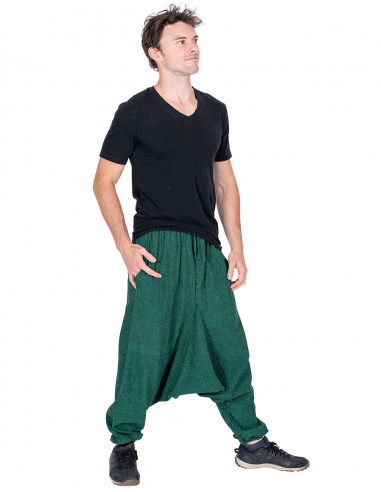 Rustikale grüne Hippie-Hose