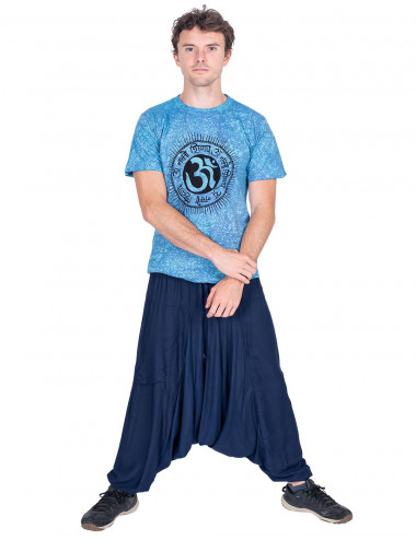 Blaue Baumwollhose