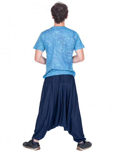 Blaue Baumwollhose