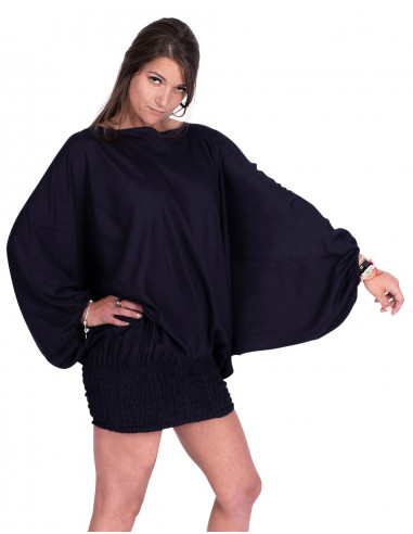 Pantalon de combinaison robe en rayonne bleue