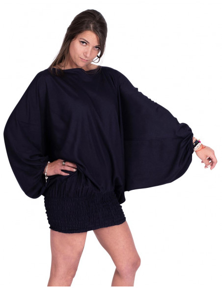 Pantalon de combinaison robe en rayonne bleue