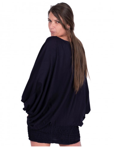 Pantalon de combinaison robe en rayonne bleue