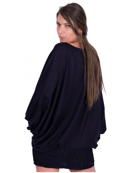 Blaue Rayon-Kleid-Jumpsuit-Hose