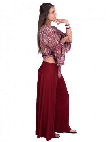 Bordeauxrote Rayon-Rockhose