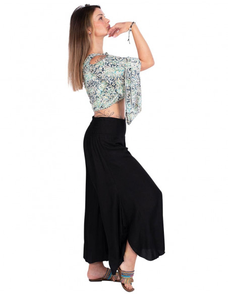 Gonna pantalone in viscosa nera