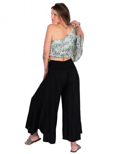 Pantalon jupe en viscose noir