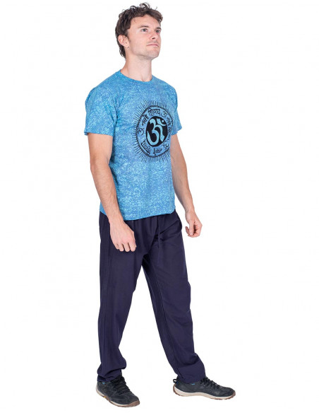 Straight pants with rubber