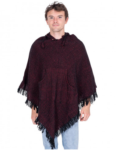 Burgundy Triangle Poncho