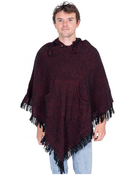 Poncho triangolare bordeaux