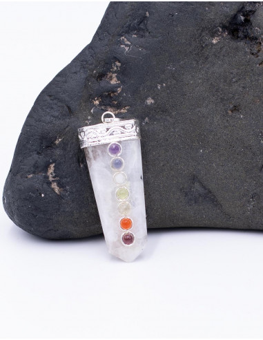 Opalite Mineral Pendant with 7 Chakras