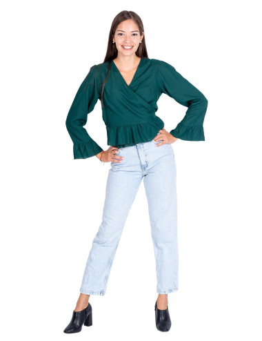 blusa-corta-verde-con-volados 2