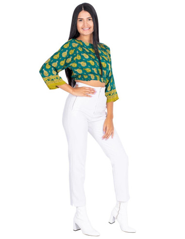 Green Silk Top