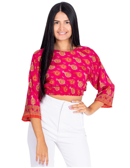 Pink Silk Croped Blouse