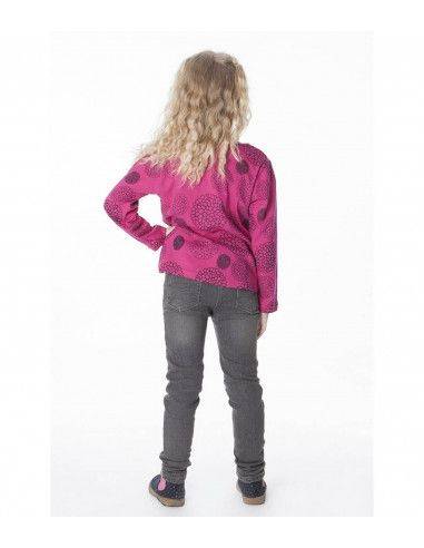 T-Shirt-Schräglinien-Mädchen-Pink-Hippie