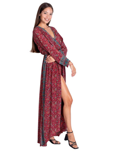 Vestido Longo com Mangas