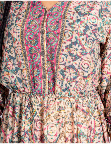 Robe en soie imprimée