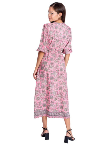 vestido-midi-mangas-largas-seda-rosa 2