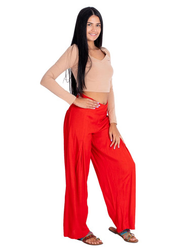 Pantalon droit rouge pour femme