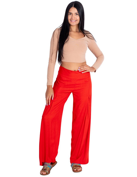 Rote gerade Hose für Damen