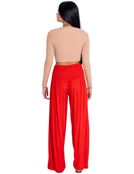 Calça Reta Vermelha Feminina