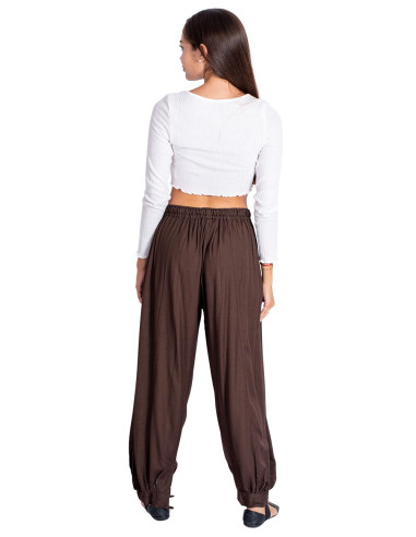 Pantaloni larghi marroni