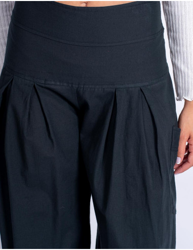 Schwarze Baumwollhose