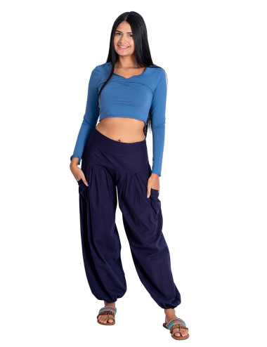 Blaue Baggy-Hose mit Taschen 2