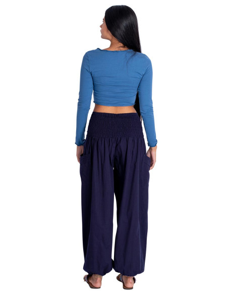 Pantaloni larghi blu con tasche