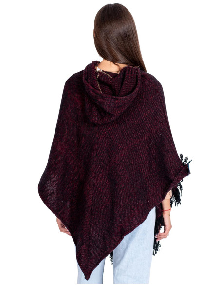 Unisex Burgundy Poncho