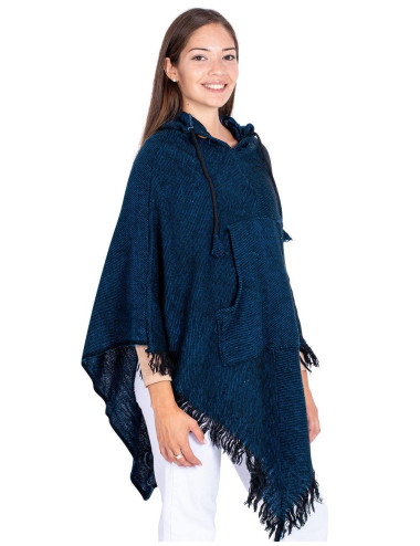 Poncho de Lã Azul 2