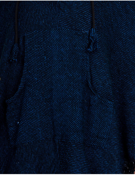 Poncho en laine bleu