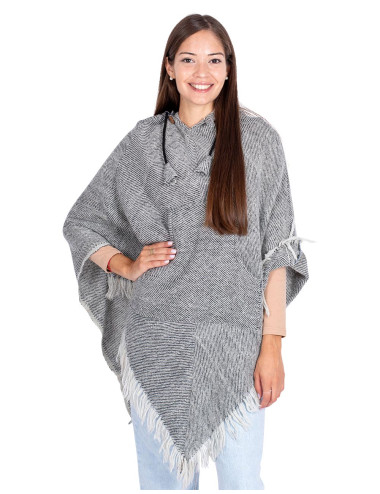 Poncho gris doux