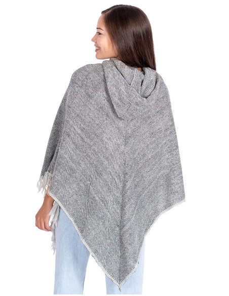 Poncho gris doux