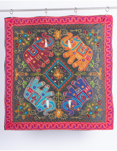 Square Tapestry 4 Elephants