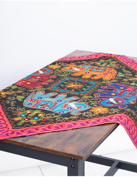 Square Tapestry 4 Elephants